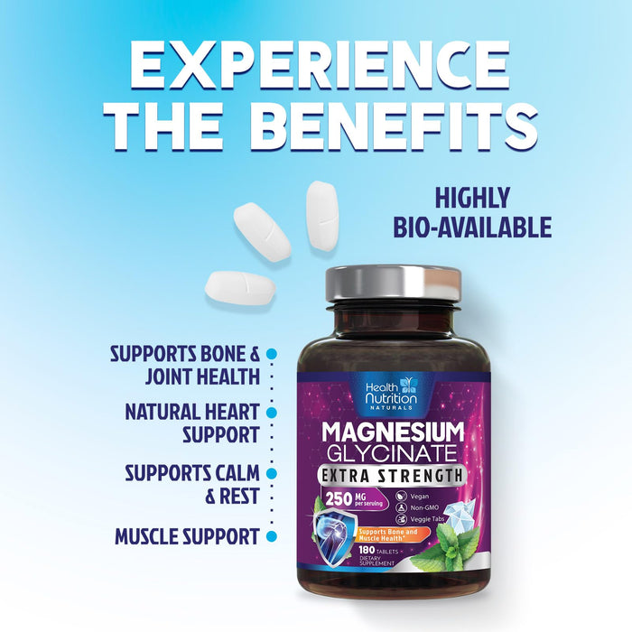 Magnesium Glycinate 250mg – 180 Tablets