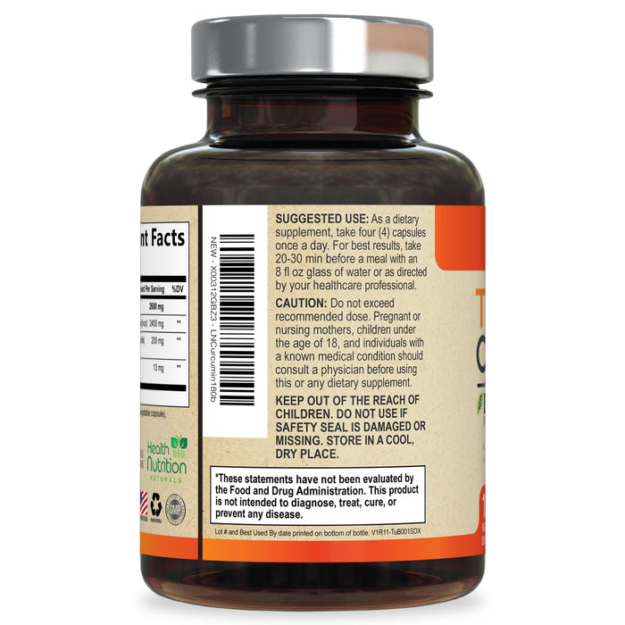 Turmeric Curcumin 2600mg – 180 Capsules