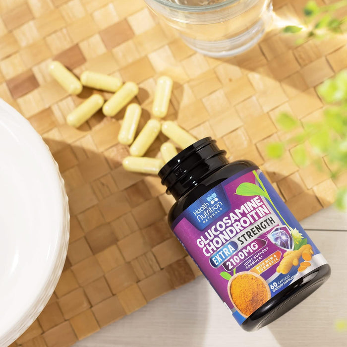 Glucosamine Chondroitin Supplements MSM Turmeric Boswellia - Joint Support Supplement for Joint Health, Joint Mobility - Glucosamine Sulfate Mobility Formula - Gluten Free and Non-GMO