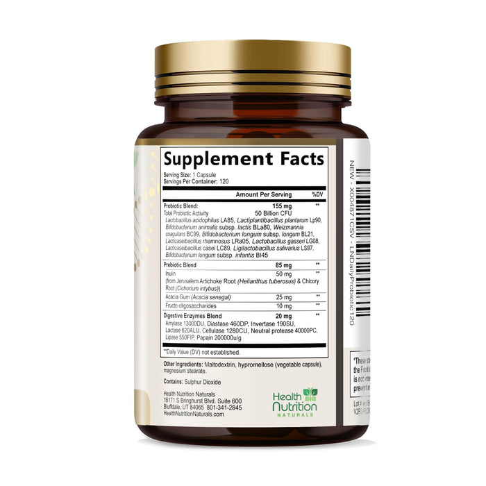 Probiotics 50 Billion CFU + 10 Strains – 120 Capsules