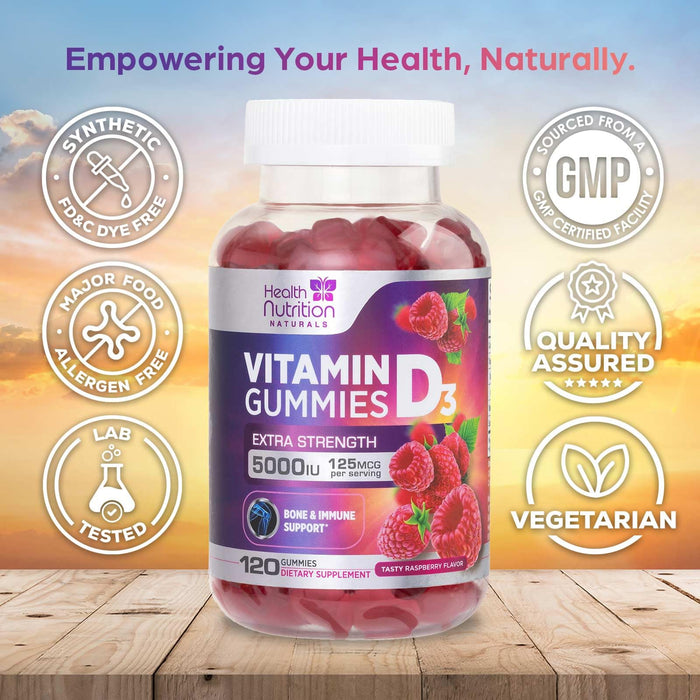 Vitamin D3 Gummies 5000 IU (125 mcg) – 120 Gummies