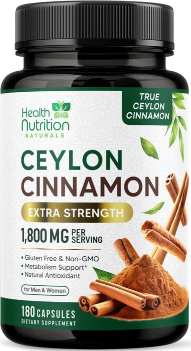 Ceylon Cinnamon Capsules 1800mg – 180 Capsules