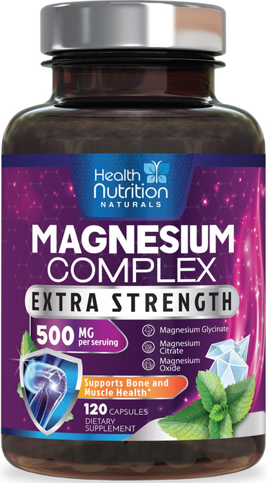 Magnesium Complex Capsules 500 mg with Oxide – 120 Capsules