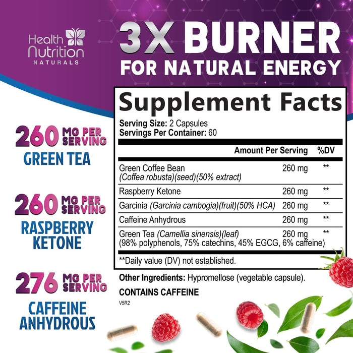 Green Tea Extract Capsules with EGCG – 1300mg – 60 Capsules