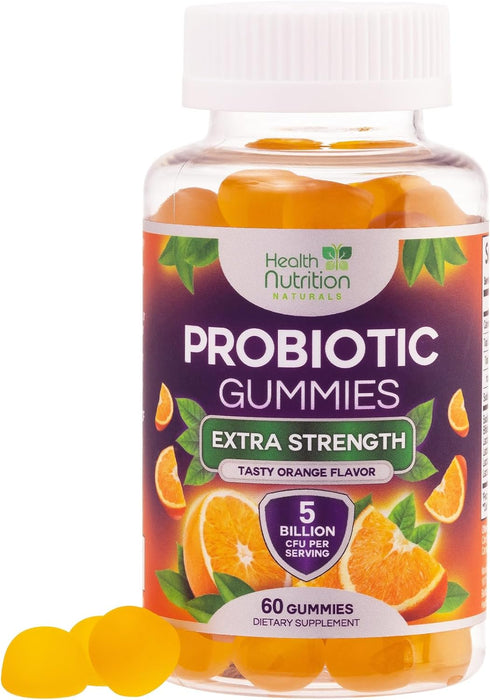 Probiotic Gummies for Gentle Digestive Gut Support - Probiotic Gummy 1 Billion CFU Provides Immune Support - Natural Orange Flavor - Best Gas and Bloating Support for Men and Women