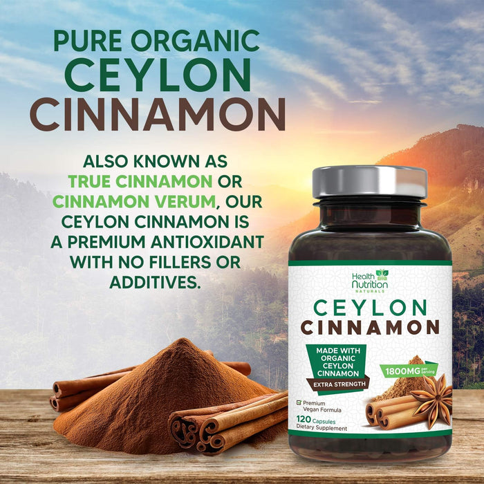 Ceylon Cinnamon Capsules 1800mg – 120 Capsules