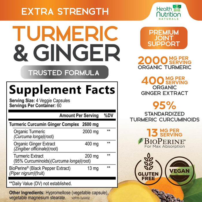 Turmeric Curcumin 2600mg – 240 Capsules