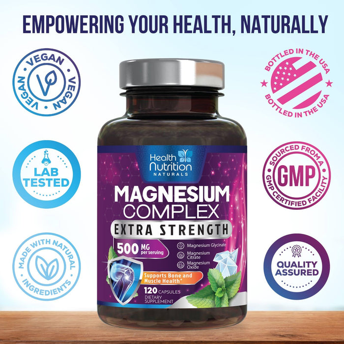 Magnesium Complex Capsules 500 mg with Oxide – 120 Capsules
