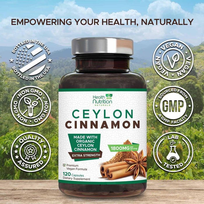 Ceylon Cinnamon Capsules 1800mg – 120 Capsules