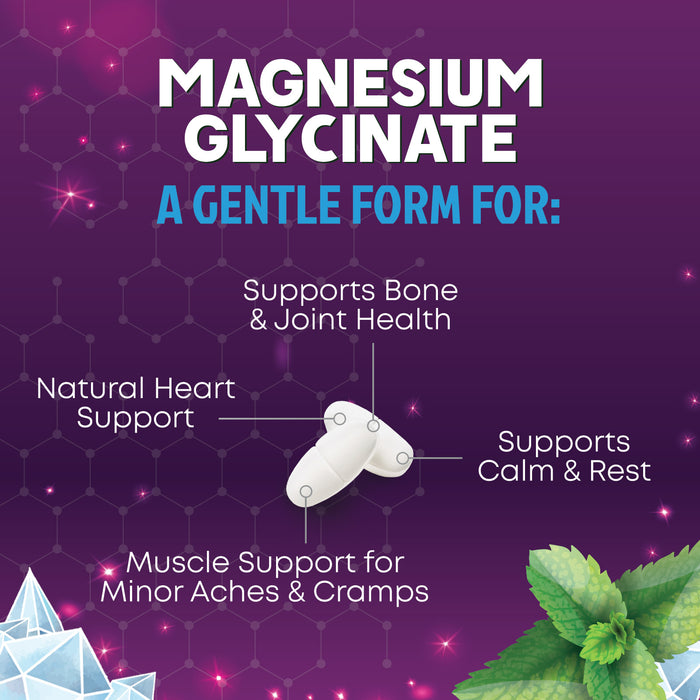 Magnesium Glycinate Extra Strength 425 mg - 100% Chelated High Absorption with Calcium for Bone, Muscle Cramps, Heart, Sleep Support, Non-GMO, Vegan, Gluten & Soy Free Health Supplement