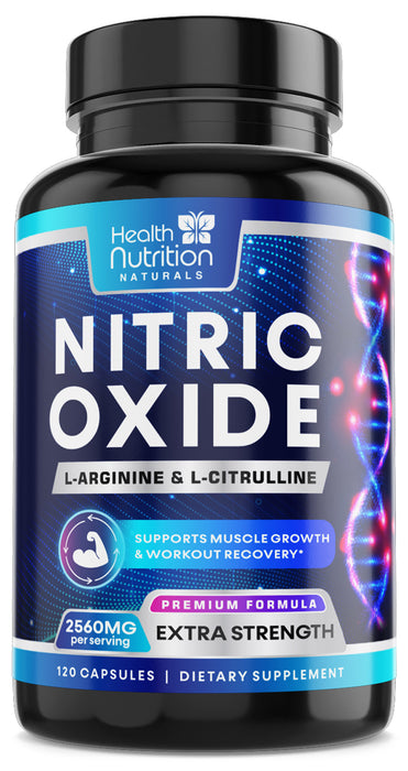 Extra Strength Nitric Oxide Supplement L Arginine 3X Strength - Citrulline Malate, AAKG, Beta Alanine - Premium Muscle Supporting Nitric Booster for Energy & Strength to Train Harder