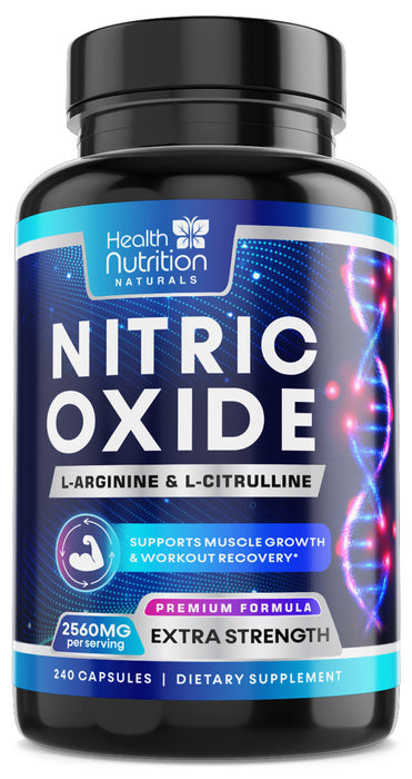 Extra Strength Nitric Oxide Supplement L Arginine 3X Strength - Citrulline Malate, AAKG, Beta Alanine - Premium Muscle Supporting Nitric Booster for Energy & Strength to Train Harder