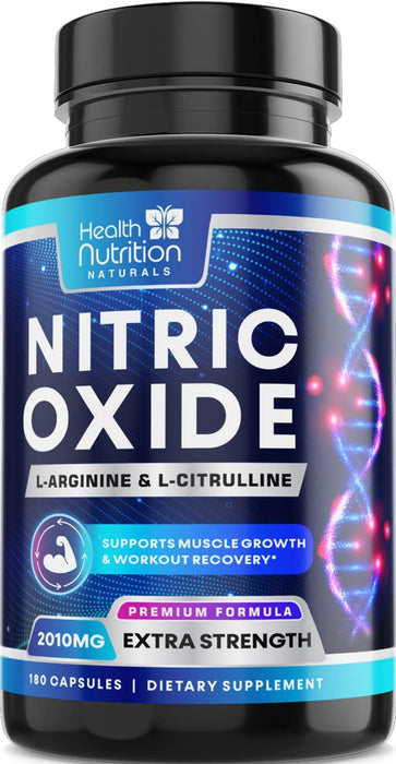 Extra Strength Nitric Oxide Supplement L Arginine 3X Strength - Citrulline Malate, AAKG, Beta Alanine - Premium Muscle Supporting Nitric Booster for Energy & Strength to Train Harder