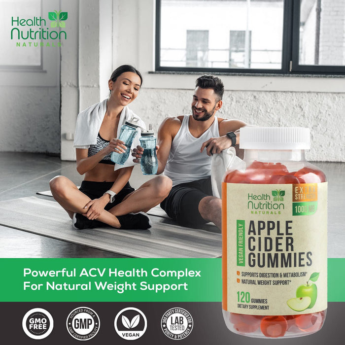 Apple Cider Vinegar Gummies for Weight Support and Cleanse 1000mg - Delicious ACV Gummy Vitamins with The Mother - Folic Acid, Beet Juice, Pomegranate - Non-GMO